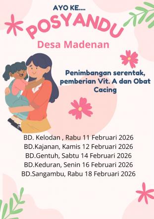 Jadwal Posyandu Desa Madenan Bulan Februari 2026